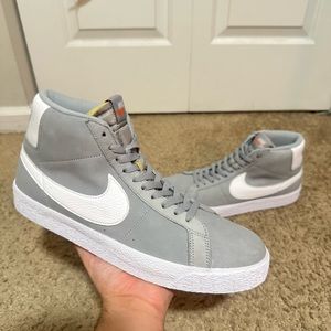 Nike SB Blazer Court Mid Wolf Grey White Mens